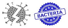 Textured Bacteria Stamp And Recursive Broken Virus Icon Collage