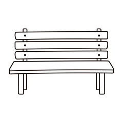 Poster - wood bench park furniture isolated icon line style