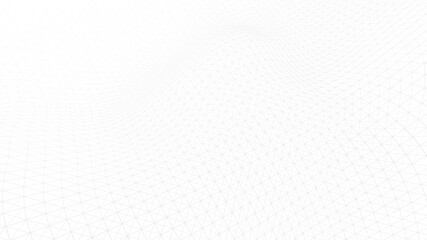 Wall Mural - White background for presentation. Abstract dynamic wave of many lines. Vector perspective grid. Network or connection. Detailed lines forming an abstract background.