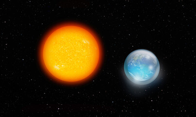galactic greenhouse concept - planet earth covered with toughened glass, the sun is our star in the 