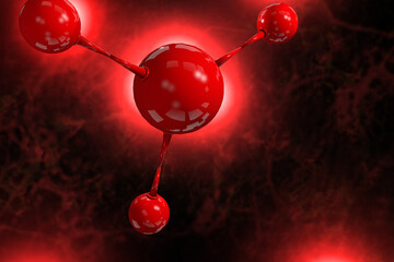 Wall Mural - atomic particle 3d illustration