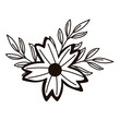 © Stockgiu - purple flower branch leaves foliage isolated icon line style