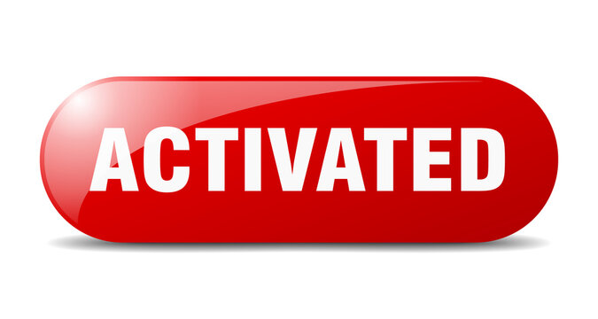 activated button. sticker. banner. rounded glass sign