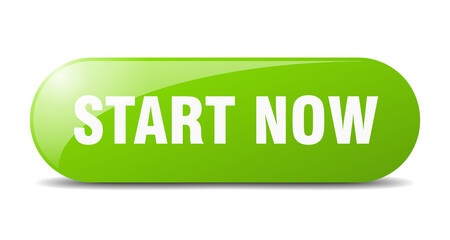 start now button. sticker. banner. rounded glass sign
