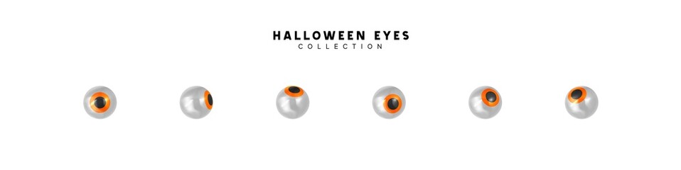 Poster - Set of pupils of eyes. Halloween objects. vector illustration