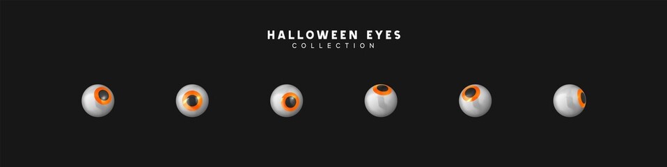 Poster - Set of pupils of eyes. Halloween objects. vector illustration