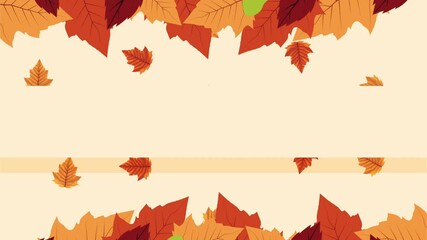 Sticker - hello autumn animation with leafs frame