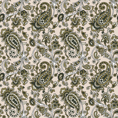 traditional indian paisley pattern on background