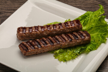 Two Grilled kebeb beef sausages