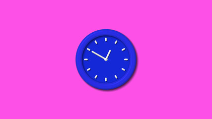 New blue color 3d wall clock on pink background,wall clock