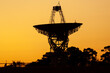 © Grandbrothers - Close up isolated silhouette image of a large radio telescope antenna used for deep space exploration in Wallops Flight Facility of NASA The large satellite dish is facing towards the sky.