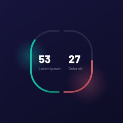 Poster - Control knob used for regulating. UI and UX Kit. Control center design. Progress bar. Temperature control. Eps 10.