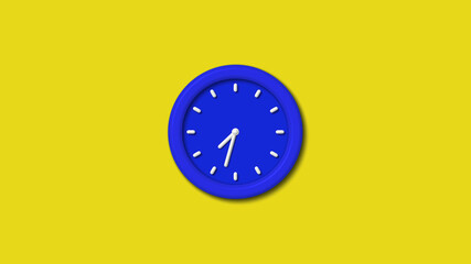 12 hours counting down 3d wall clock on yellow background,wall clock image