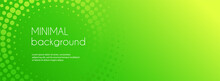 Abstract Green Gradient Vector Banner. Halftone Dotted Minimal Contemporary Long Background