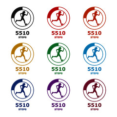 Sticker - Fitness running tracking sign, color set