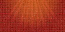 Shining Abstract Bright Red Seamless Mosaic Background. Disco Style. Abstract Red Halftone Dots Vector