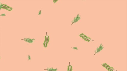 Sticker - tropical exotics leafs ecology animation pattern in cream background