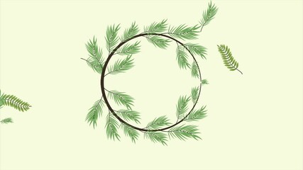 Sticker - tropical exotics leafs ecology animation wreath crown