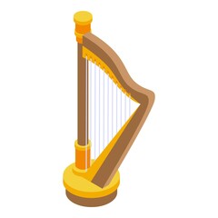 Poster - Harp music icon. Isometric of harp music vector icon for web design isolated on white background