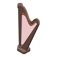 Poster - Festival harp icon. Isometric of festival harp vector icon for web design isolated on white background
