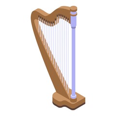 Poster - Audio harp icon. Isometric of audio harp vector icon for web design isolated on white background