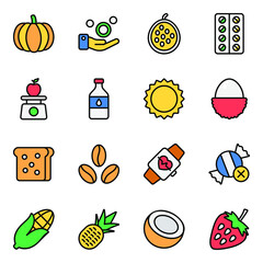 Canvas Print - 

Pack of Balanced Diet Icons
