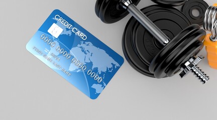 Sticker - Credit card with dumbbell