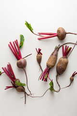 Wall Mural - Organic beetroots on light surface