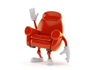 Sticker - Armchair character with hand up