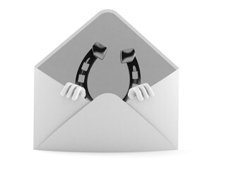 Poster - Horseshoe character inside envelope