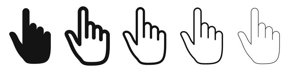 Sticker - Cursor computer mouse icons. Vector pointing hand clicks icons