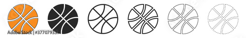 Fotografía Basketball ball icons. Set of basketball balls isolated.