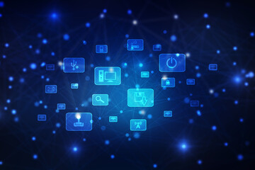 Poster - 
2d illustration technology background