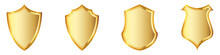 Set Of Gold Shields. Vector Shields Icons Isolated.