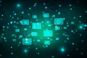 Poster - 
2d illustration technology background