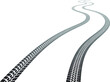 © miloje - Vector Print Textured Tire Track . Design Element .Bike thread silhouette