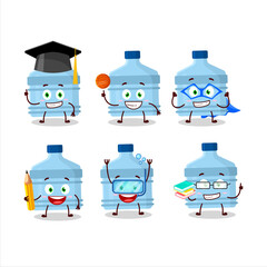 Poster - School student of gallon cartoon character with various expressions