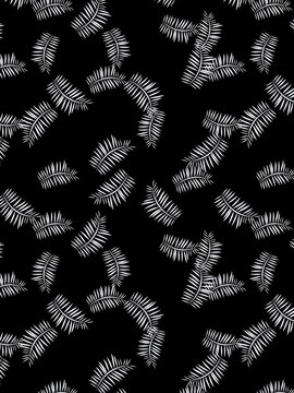 Seamless tropical flower, plant and leaf pattern background