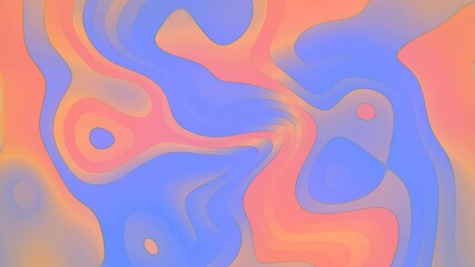 Poster - Abstract loop animation with colored wave flow lines. 3d render. 4K, UHD