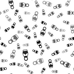 Canvas Print - Black Russian doll matryoshka icon isolated seamless pattern on white background. Vector.