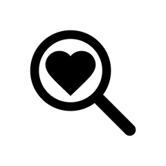 Canvas Print - heart search icon. One of set web icon