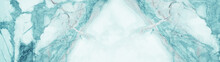 Marbled Background Banner Panorama - High Resolution Abstract White Aquamarine Turquoise Carrara Marble Stone Texture