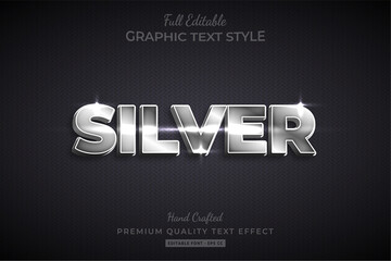 Wall Mural - Silver Editable 3D Text Style Effect Premium