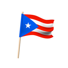 Wall Mural - Puerto Rico flag. White star on blue triangle on red and white stripes. Vector illustration