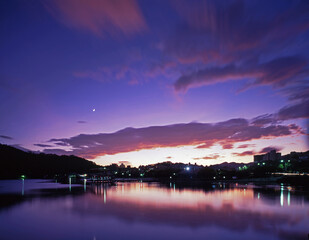 Wall Mural - Taipei Neihu Taiwan Miaoli Big Lake park sunset