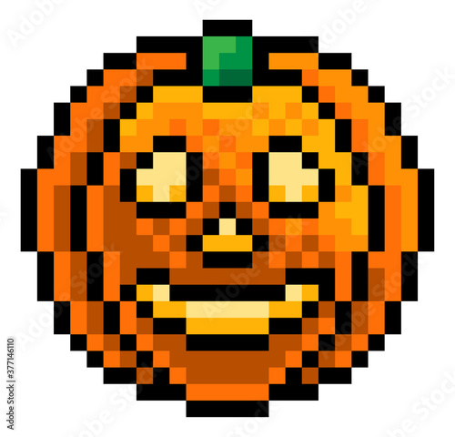 A Halloween pumpkin eight b...