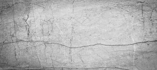 Gray grey white rustic bright concrete stone cement texture background banner panorama, with cracks