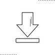 Arrow down deadlock vector icon in outlines