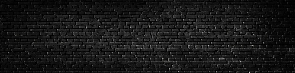 Wall Mural - texture of a black painted brick wall as a background or wallpaper