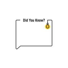 Poster - Did you know vector template post with idea bulb light icon for soicial media background, fun fact blank template fyi vector